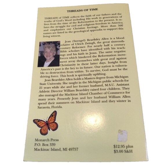 Threads of Time...A Spiritual Saga Jean Swengel 2006-Signed By Author - Picture 3 of 10